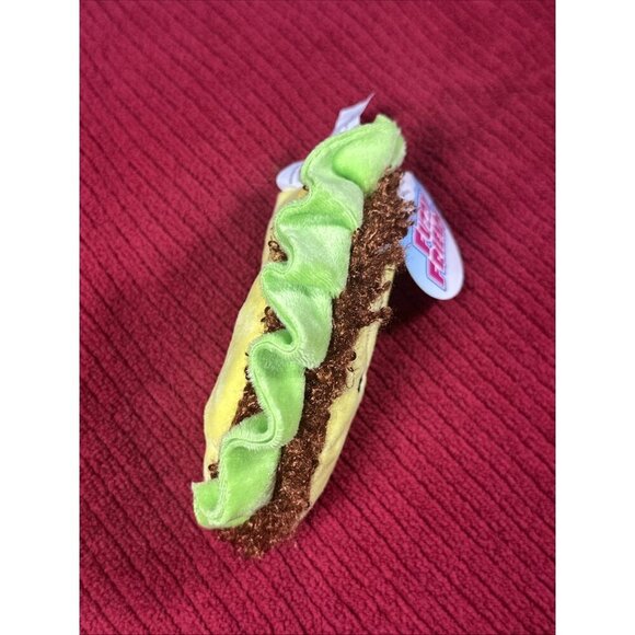 Taco Embroidered Smiley Face Foodie Plush Stuffed Animal Toy 7” Taco Tuesday Toy - Picture 13 of 13